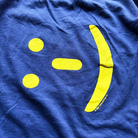 Vintage 90s Computer Gear Tech T-shirt Smiley - Picture 2 of 5